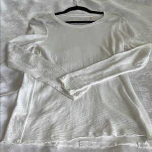 ATM Anthony Thomas Melillo White Long Sleeve Semi Sheer Top in size S/P.